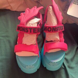Monster High x YRU Siren Hot Pink/Teal Sandals